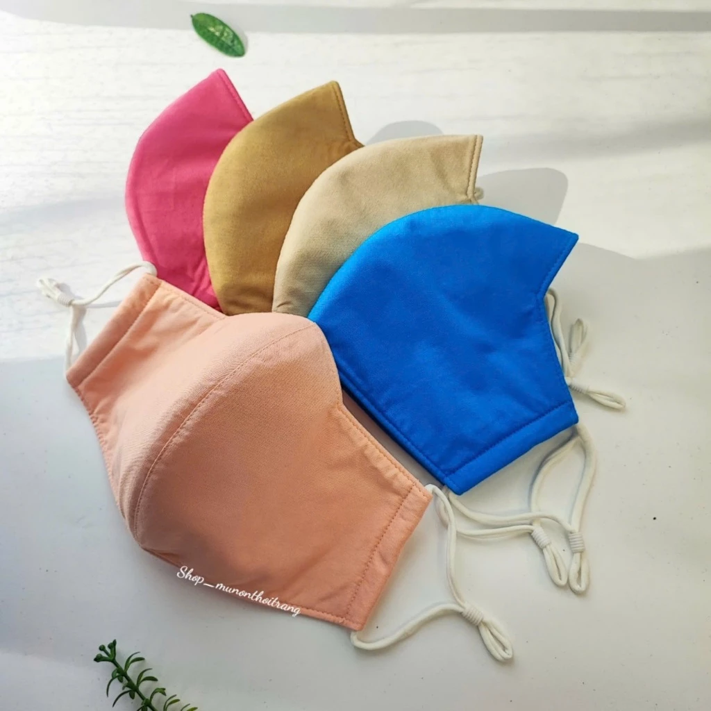 Khẩu trang vải tole lạnh màu trơn 3 lớp chống nắng,chống bụi, kháng khuẩn