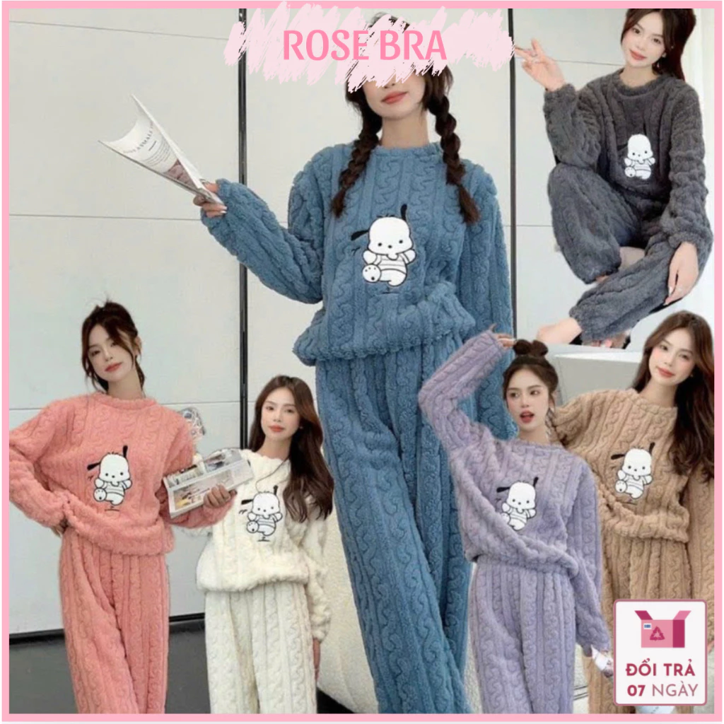 [Đẹp 500g] Bộ lông cute, bộ lông giữ nhiệt, bộ lông mặc ở nhà hottrent BL368