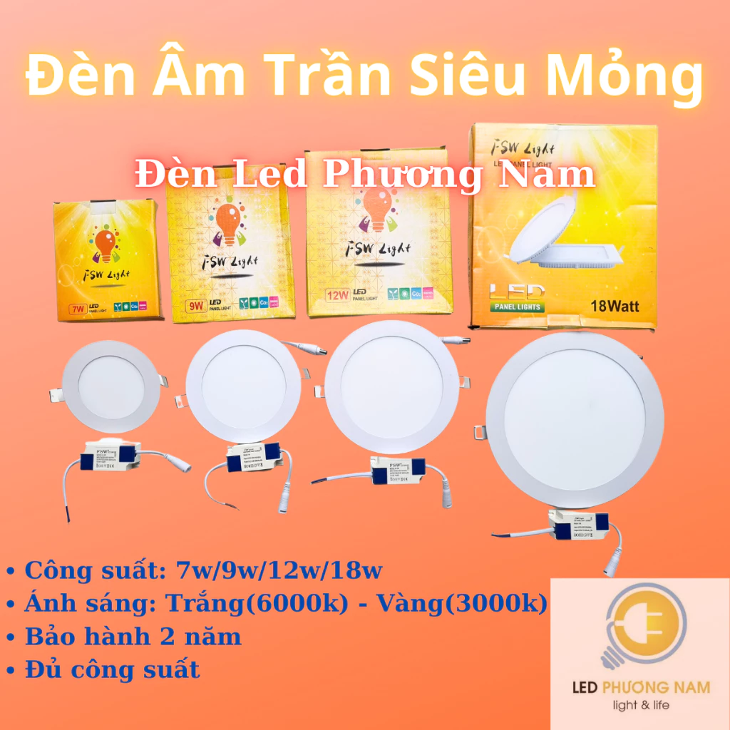 Đèn Led  Âm Trần Tròn 3w Đến 24w (FSW Chính Hãng)