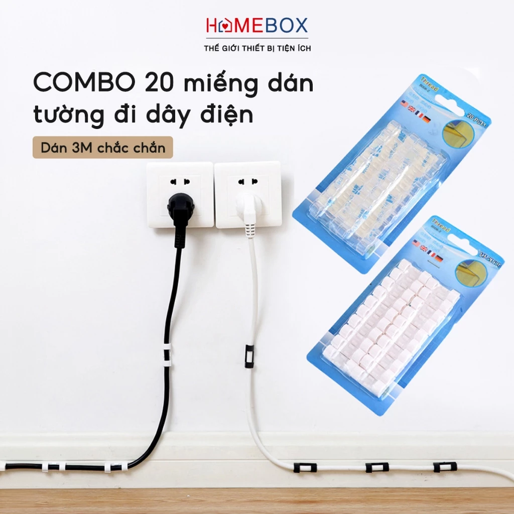 Miếng Dán Tường 3M Đi Dây Điện, Nẹp Giữ Dây Điện Kẹp Dây Sạc Điện Thoại Máy Tính Đa Năng Tiện Lợi