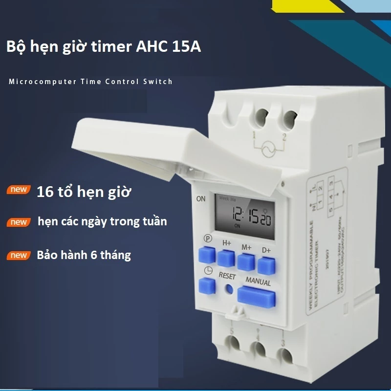 Công tắc hẹn giờ THC15A, AHC 15A - Hẹn giờ điện tử thời gian dạng tiếp điểm