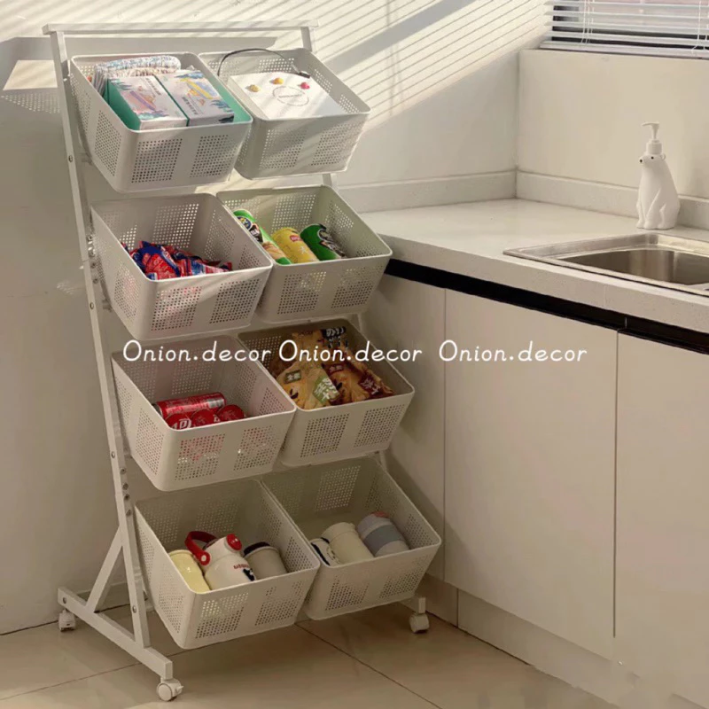 Kệ thép đẩy bánh xe 8 rổ nhà bếp đa năng cao cấp