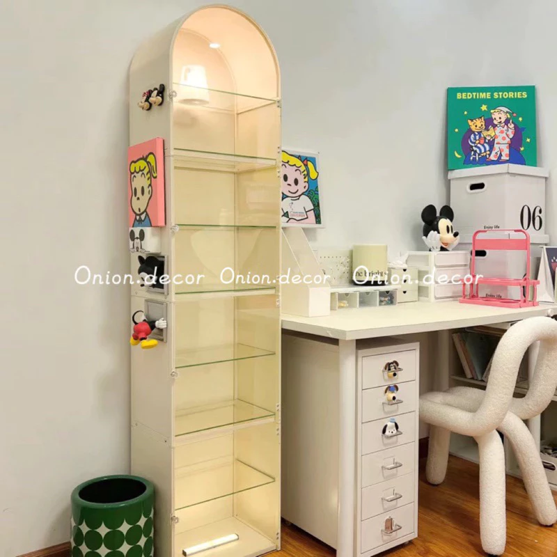 Tủ vòm nhiều tầng cánh Acrylic trong suốt decor đèn Led