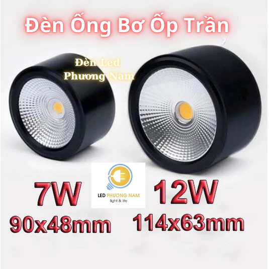 Đèn Lon Ốp Nổi 7w/12w, Đèn Ống Bơ Trang Trí Nội Thất Mẫu Mới