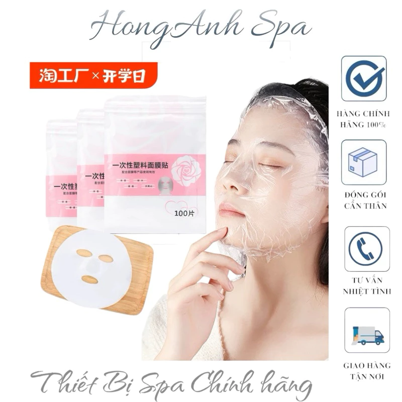 Màng nilon ủ tê , Mặt nạ ni lông ủ mặt Spa ( Bịch 100 màng)