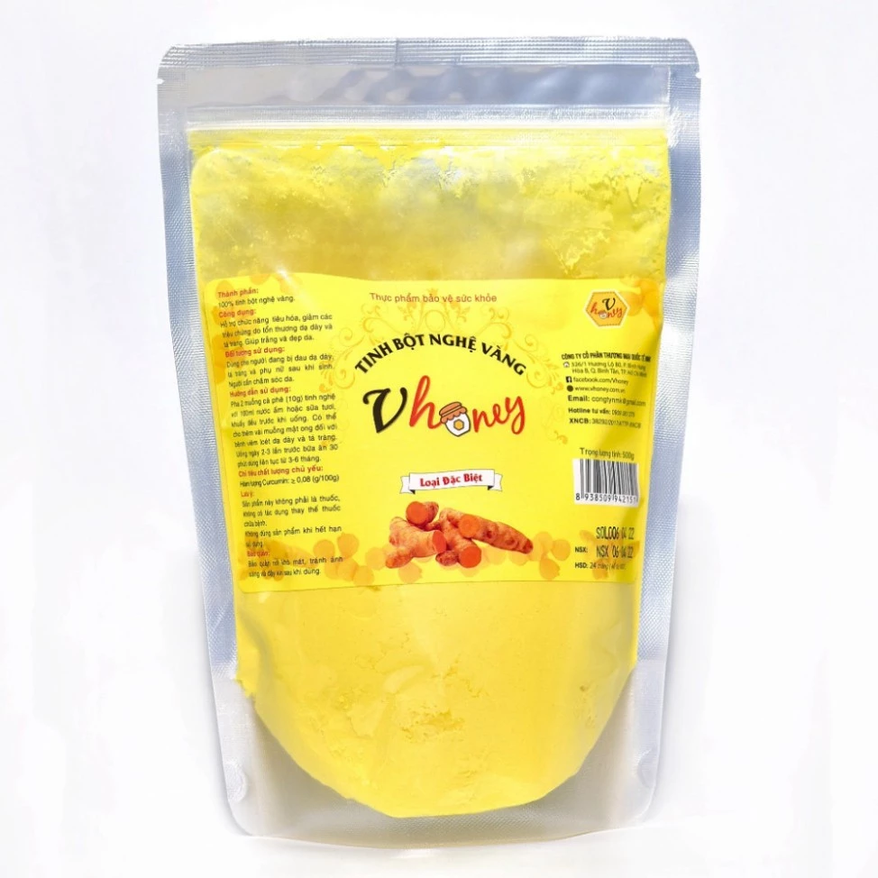 Hộp 500g Tinh Bột Nghệ Nguyên Chất, Tinh Nghệ Hỗ Trợ Tiêu Hóa, Làm Đẹp Da