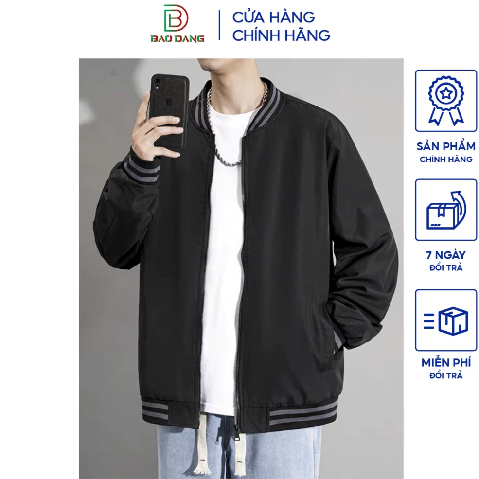Áo khoác bomber nam nữ vải dù cán hai lớp kiểu dáng đơn giản thanh lịch mẫu mới 2025 Bảo Đăng.