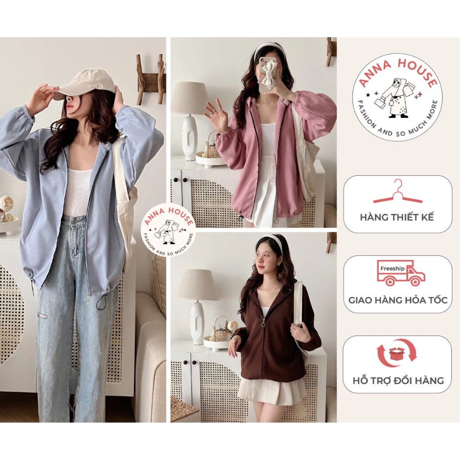 Áo khoác nữ nhung lì 2 lớp form rộng có mũ tay bồng nhiều màu basic, Áo khoác nữ nhung tăm, gân dáng Oversize from rộng