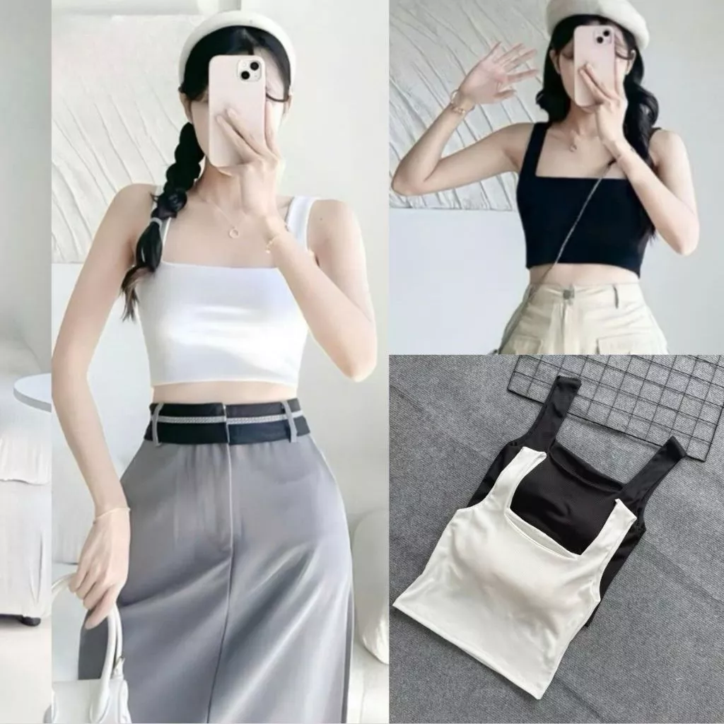 Áo Dây Ba Lỗ Bản To Bigsize Nữ Cá Tính Dáng Croptop Thun Tăm Lạnh Co Giãn Có Mút Ngực Mềm Mát Quyến Rũ Thời Thượng G248