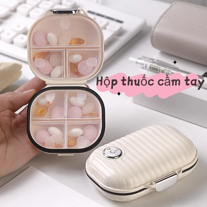 Hộp đựng thuốc mini 7 ngày  chống ẩm, hộp chia thuốc 7 ngày 7 ngăn cao cấp nhỏ gọn dễ dàng mang theo