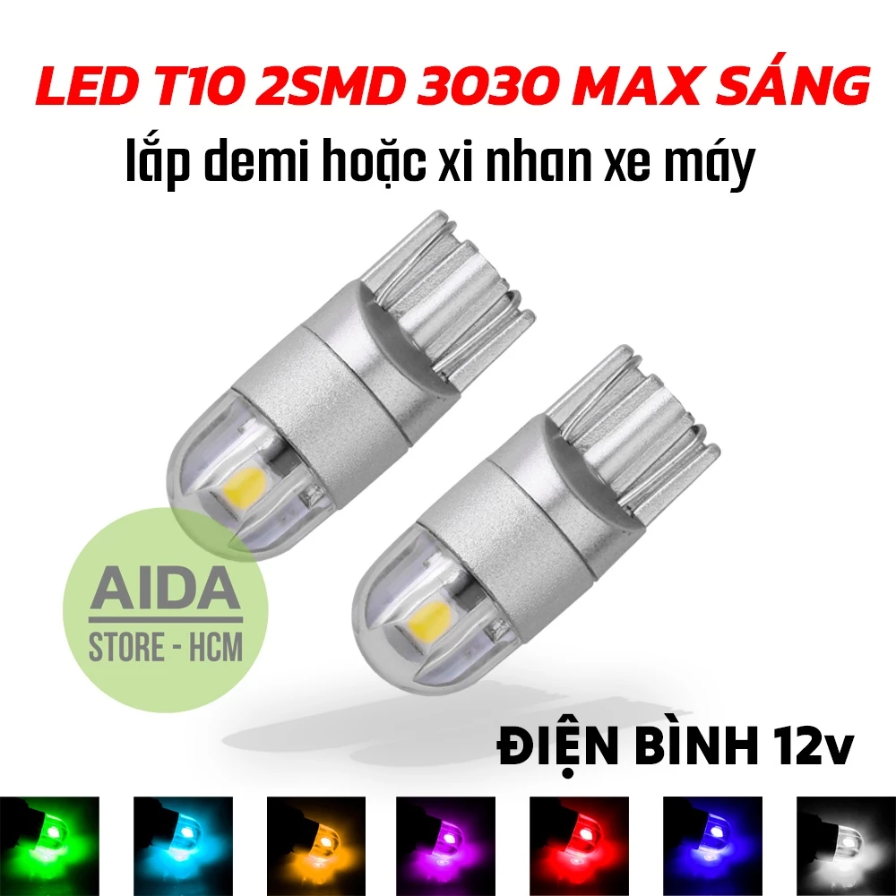 Cặp - 02 bóng đèn - LED T10 2SMD 3030 siêu sáng