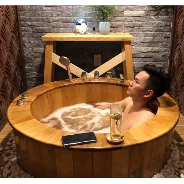 Bồn tắm sục khí Matssage ⚡ CAO CẤP ⚡ Bồn tắm sục gỗ pơ mu Lào Cai-bồn tắm gỗ spa,bồn tắm khách sạn,bồn tắm gia đình