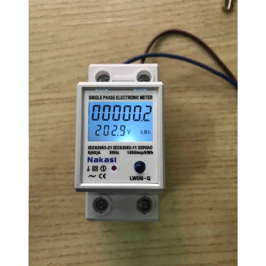 Công tơ điện tử có RESET - Hiển thị nhiều thông số NAKASI 220V 60A