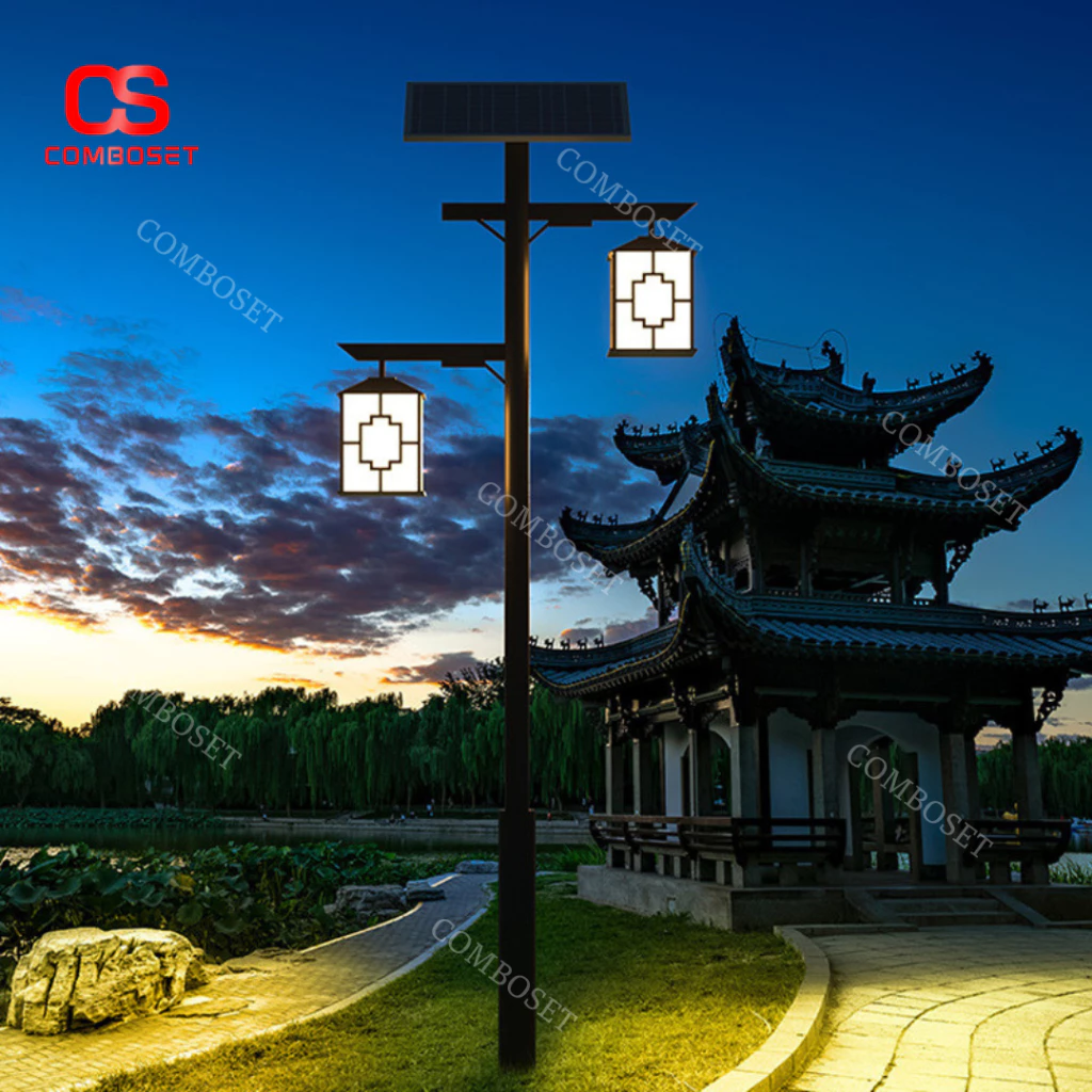Đèn Đường LED 2 Đầu Năng Lượng Mặt Trời Khu Dân Cư, Đường Phố