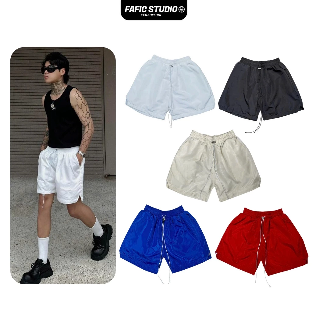 Quần dù dây dài mỏng nhẹ form trên gối short dù trơn FAFIC STUDIO Nam Menswear