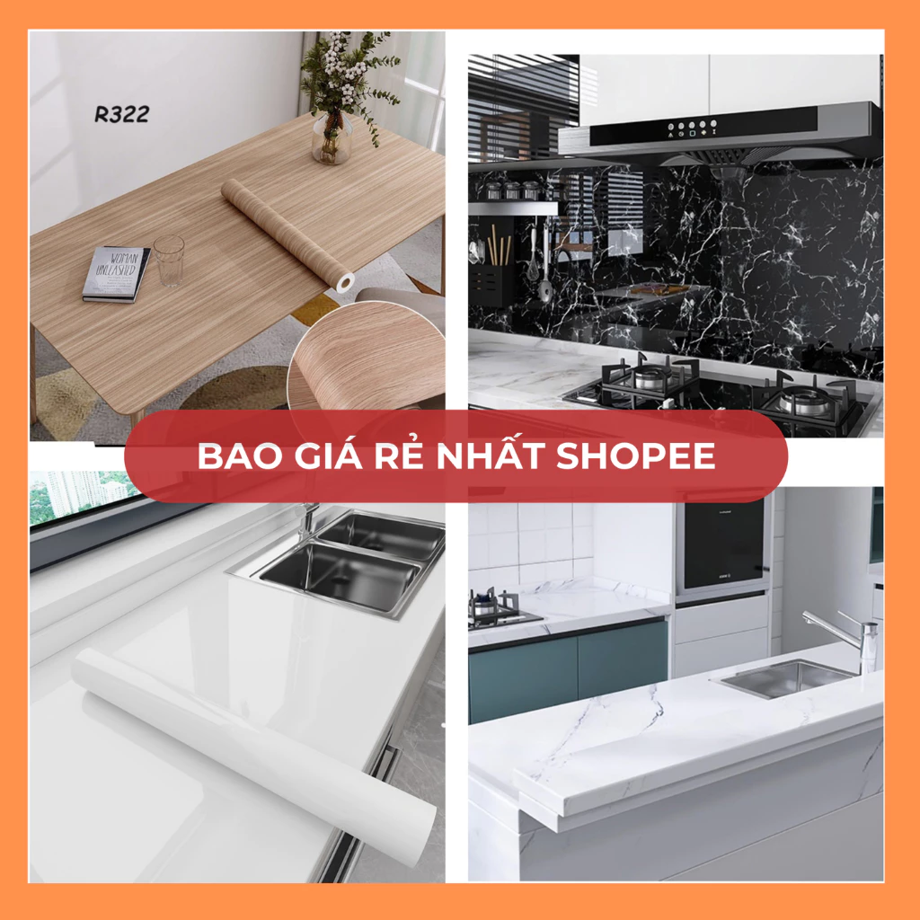 Giấy dán bếp vân đá chống dầu mỡ chịu nhiệt, decal dán bếp giả đá khổ 60x1m chất liệu pvc bóng
