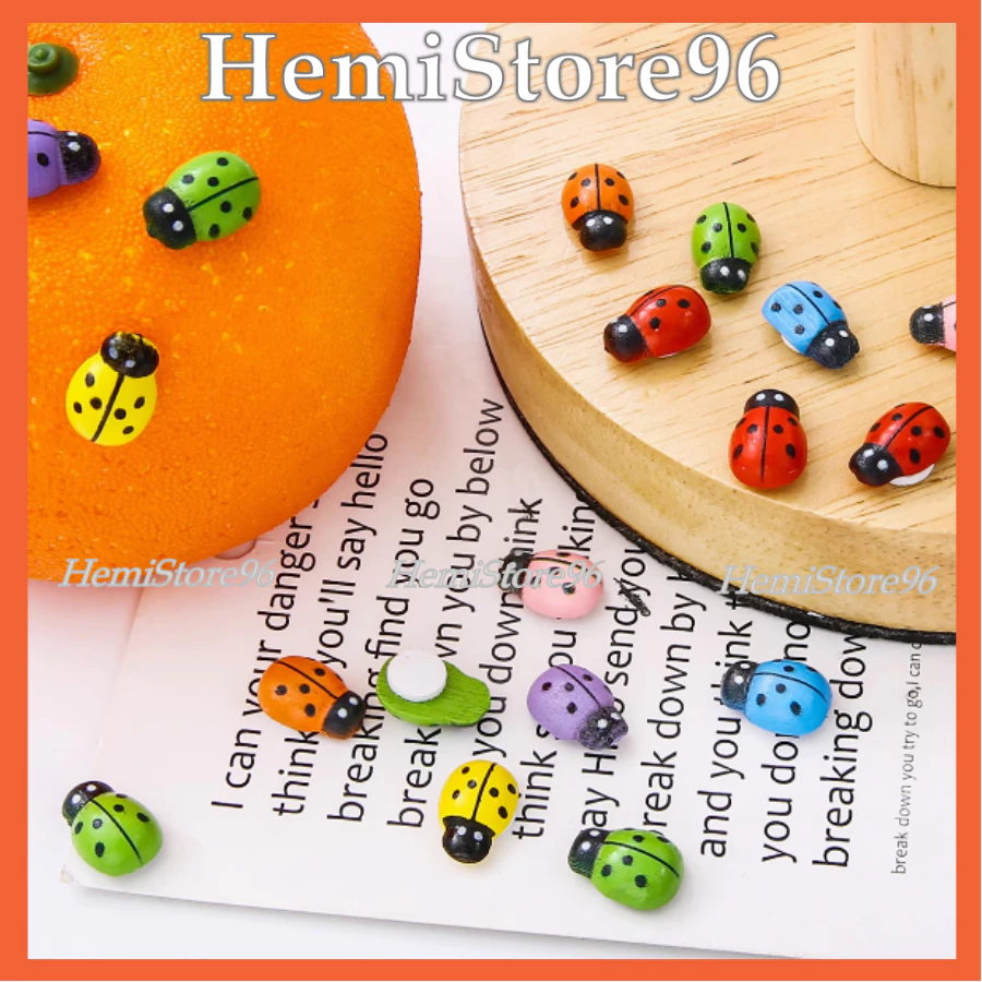 HEMISTORE Phụ kiện bọ cánh cam mini màu ngẫu nhiên gắn xe máy, xe ô tô, bàn học, bàn làm việc, trang trí cây cảnh