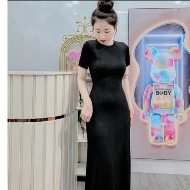 Đầm ôm body cổ  tròn ,Đầm nữ tay ngắn , Váy nữ tay ngắn cổ tròn dáng chữ A