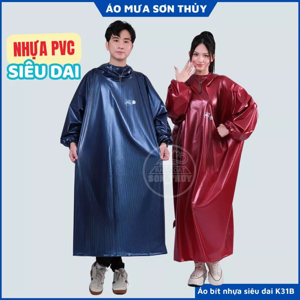 Áo mưa bít kín siêu to, áo mưa ích kỷ  K31 Bít nhựa PVC kẻ siêu dai, áo mưa bít kín Sơn Thủy bigsize ST2