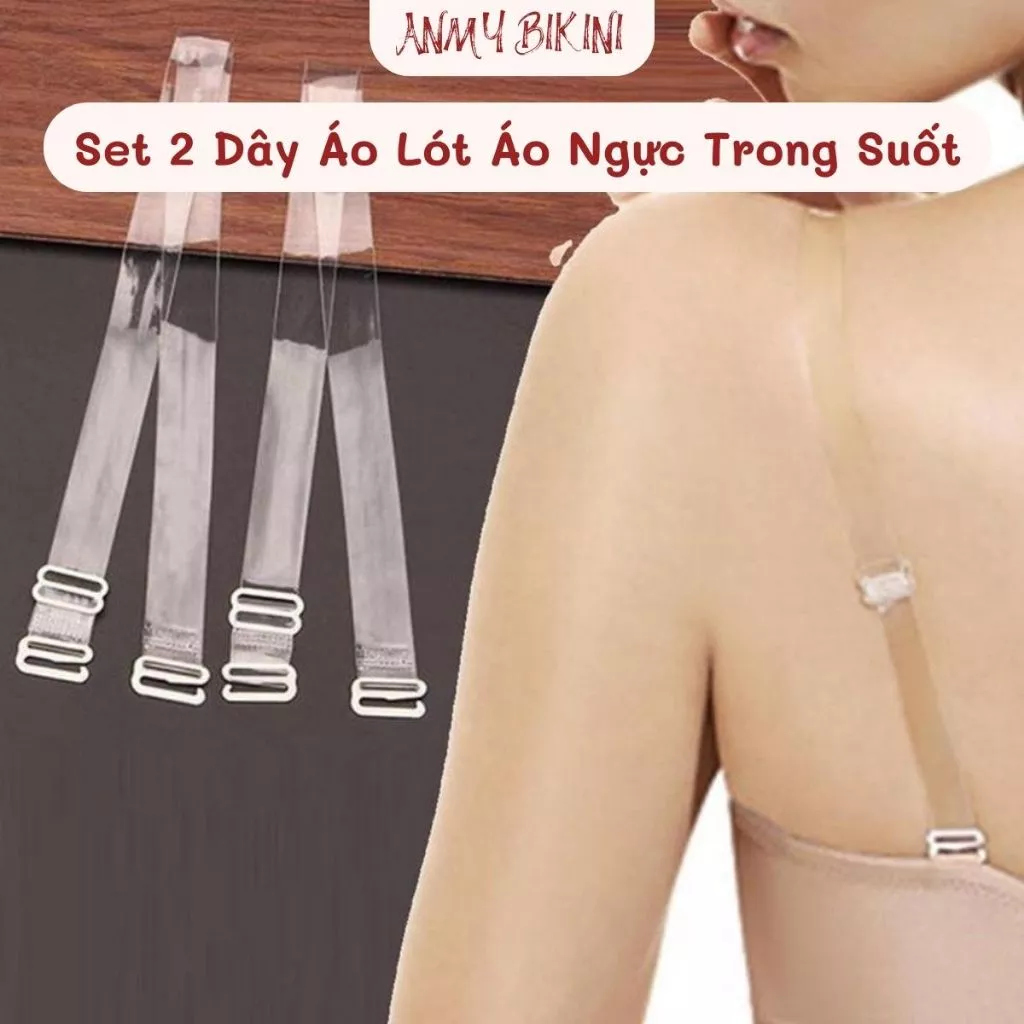 Set 2 Dây Áo Lót Áo Ngực Trong Suốt Siêu Dai Siêu Bền Có Thể Chỉnh Độ Dài Mặc Áo Hai Dây Đầm Hở Lưng - 1 Cặp 2 Cái