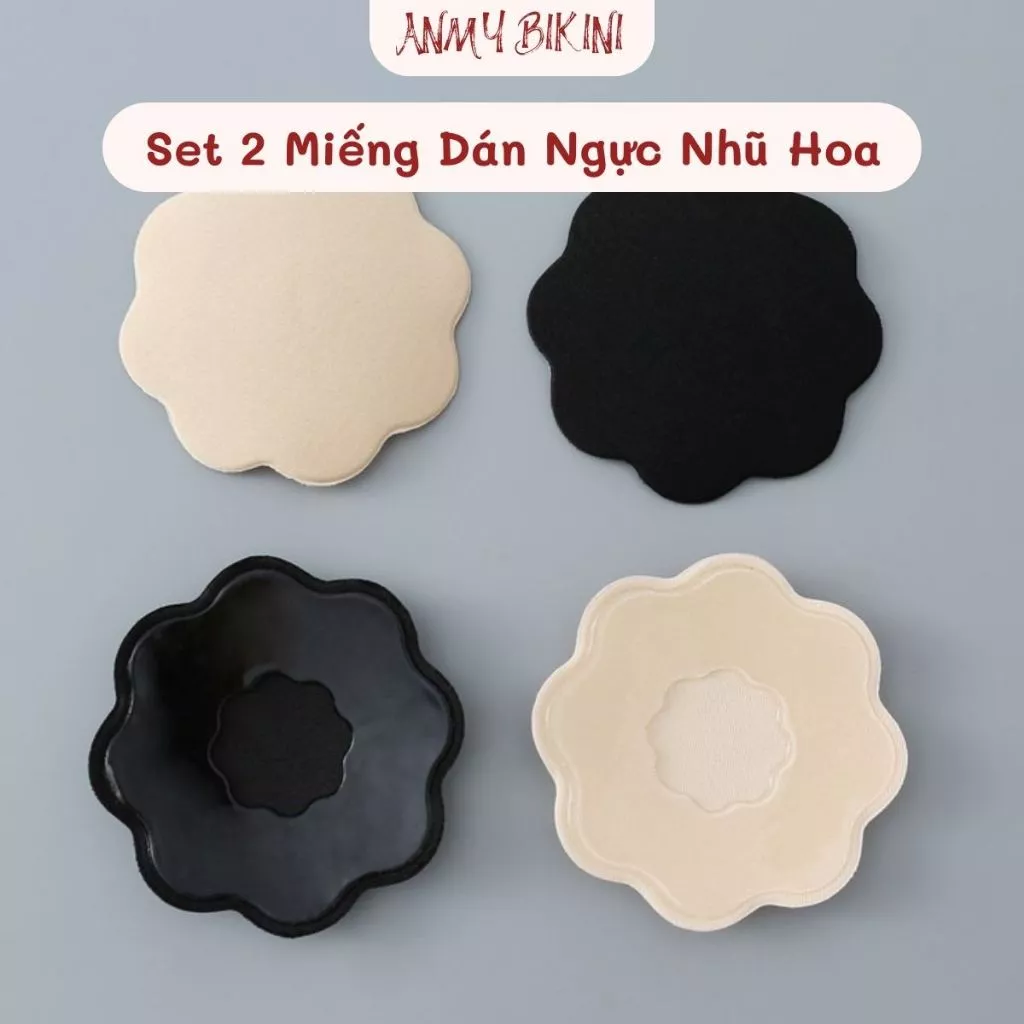 Set 2 Miếng Dán Ngực Nhũ Hoa Mềm Mại Siêu Dính Thoải Mái Mặc Áo Hai Dây Hở Vai Áo Cổ Sâu - Dán 210