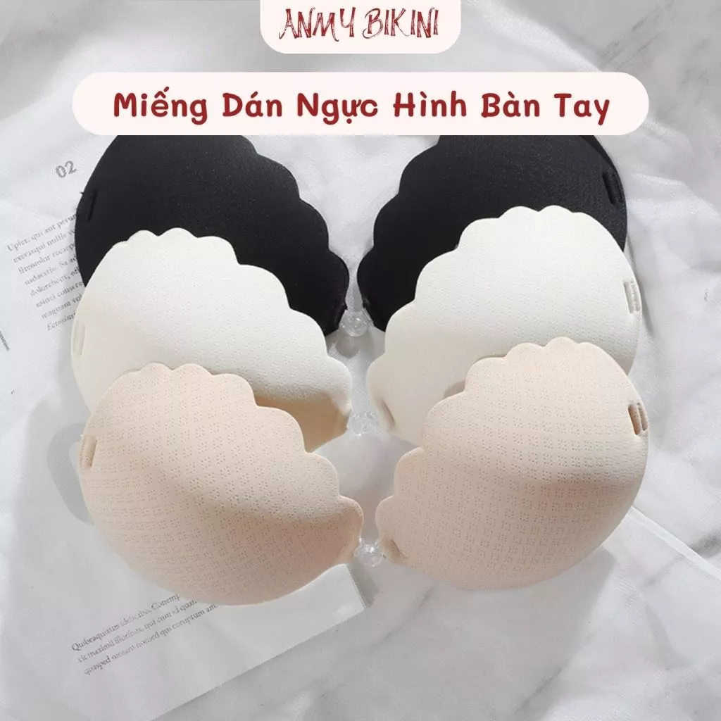 (Hàng loại 1 Cài tròn)Miếng Dán Ngực Hình Bàn Tay Thiết Kế Sóng Cài Tròn Tiện Dụng Siêu Dính Tạo Khe Ôm Trọn Nâng Ngực