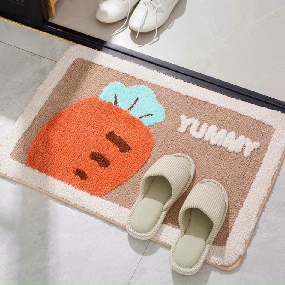 Thảm chùi chân, thảm lau chân lông cừu mịn nhà bếp, siêu thấm hút, chống trơn trượt Hưng Chiếu ED07