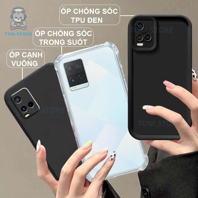 Ốp lưng Vivo Y21 / Y21S / Y33S / T1X chống sốc đen,kem,TPU viền vuông,chống sốc trong suốt silicon