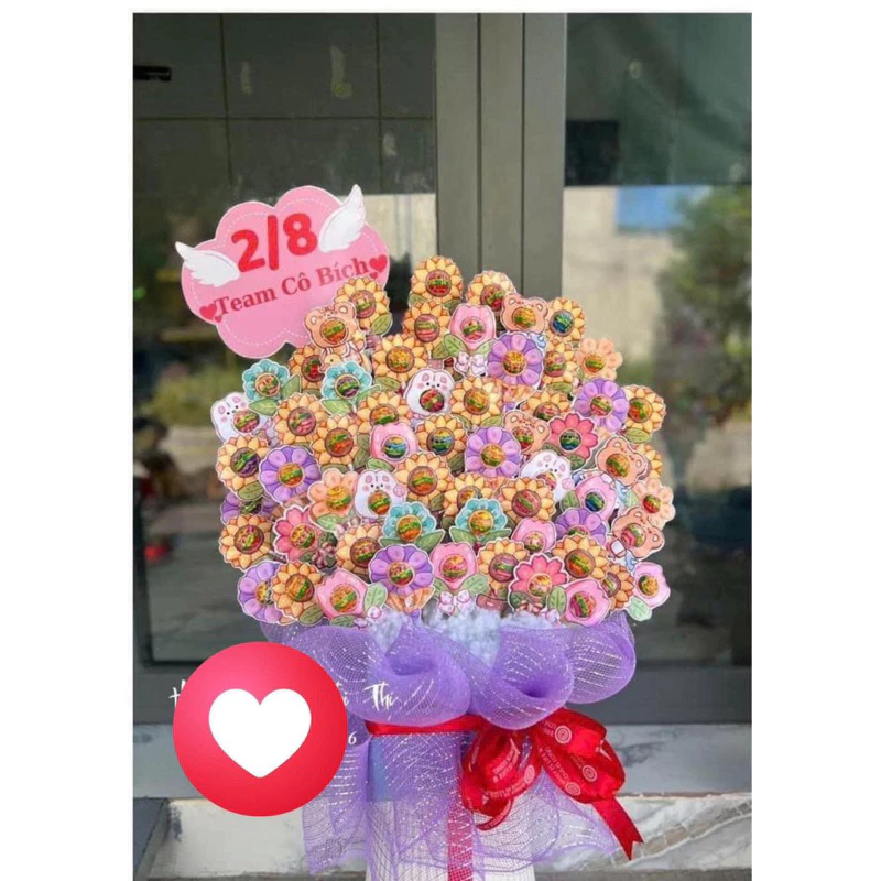 [set 50c] sticker giấy cài kẹo mút siêu dễ thương hình hoa