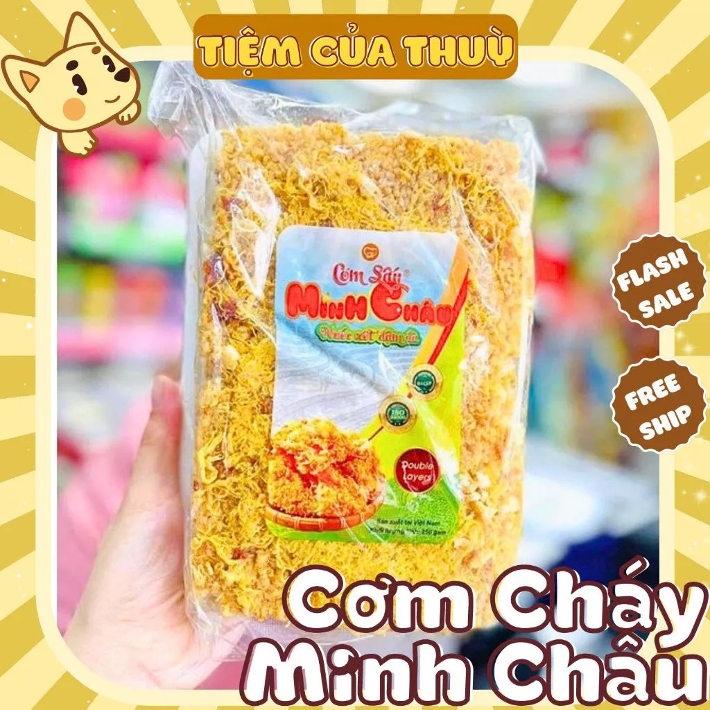 Cơm Cháy Minh Châu Chà Bông siêu Ruốc Đậm Đà Thơm Ngon Gói 2 Miếng