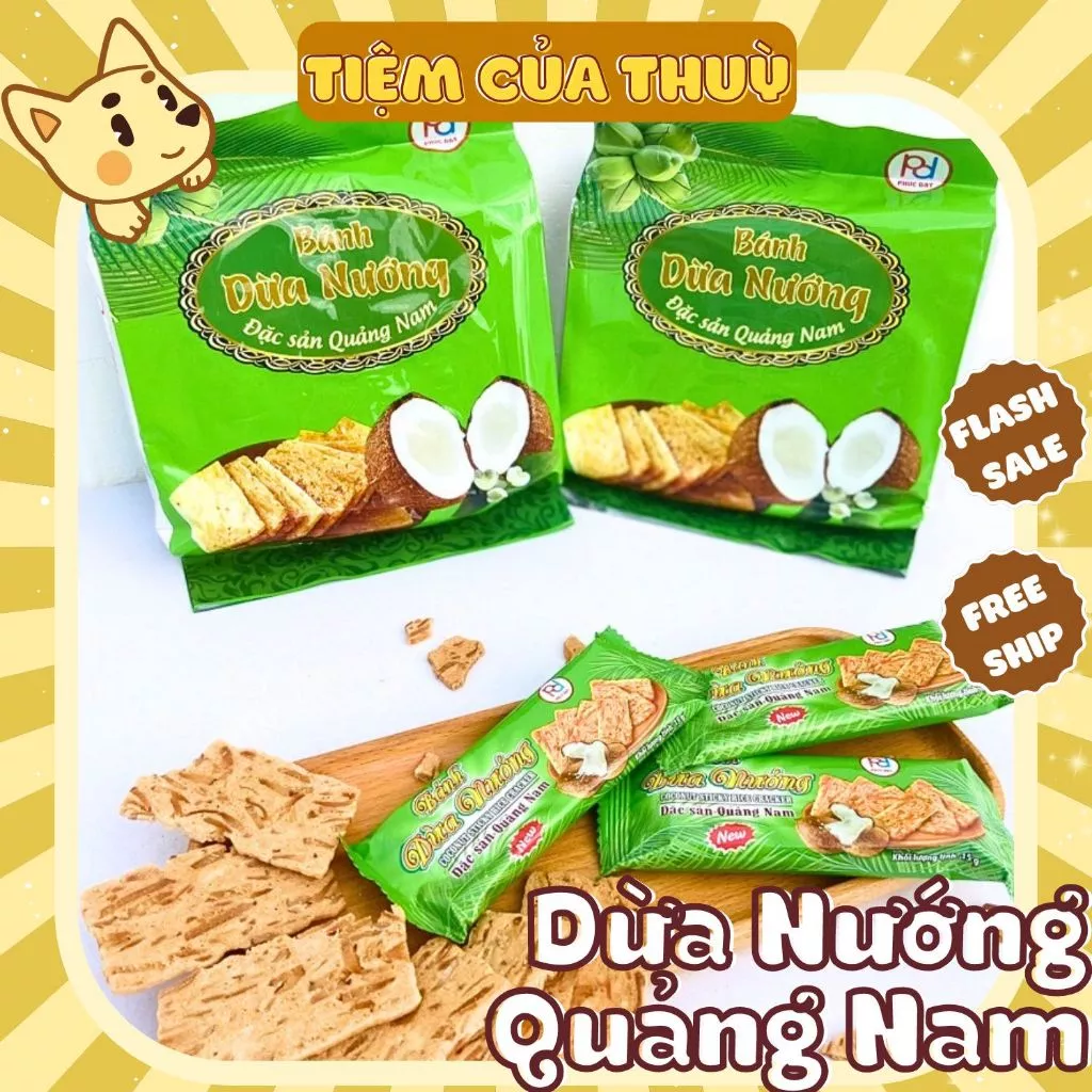 [Siêu rẻ] BÁNH DỪA NƯỚNG ĐẶC SẢN QUẢNG NAM - loại Đặc Biệt Ngon (date mới) - Đồ ăn vặt