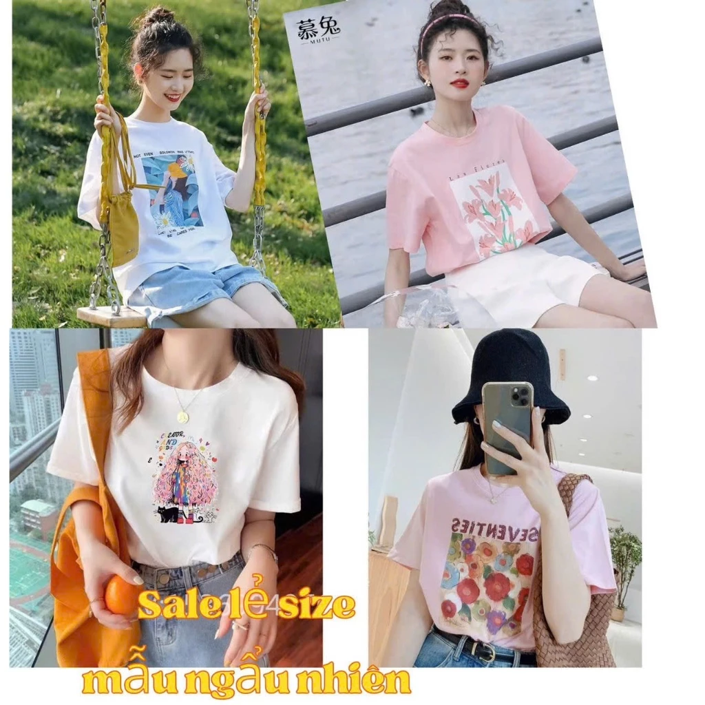 SALE LẺ SIZE mẫu ngẫu nhiên áo Cotton in hình, áo sát nách tanktop in hình