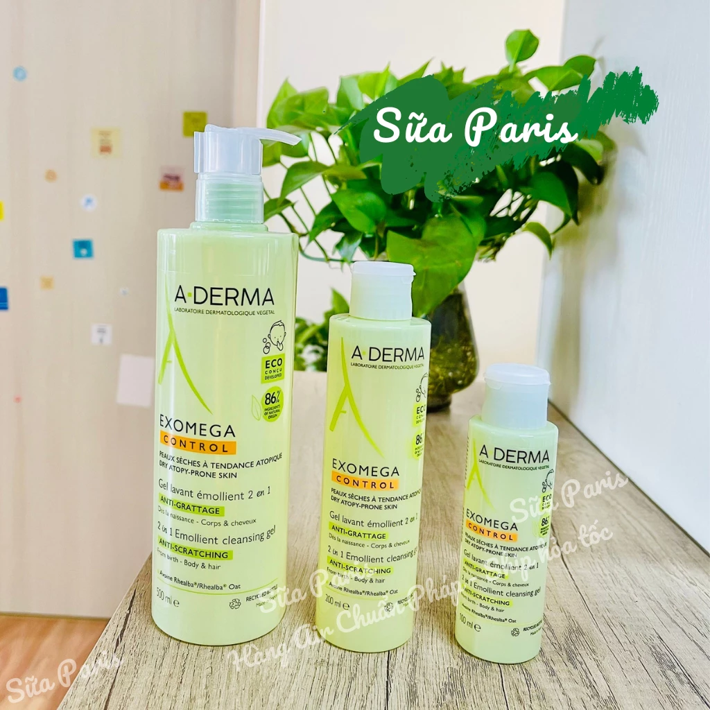 Sữa tắm A-derma exomega control 2in1 tắm gội dành cho bé da khô, da cơ địa, da nhạy cảm_Sữa Paris Aderma