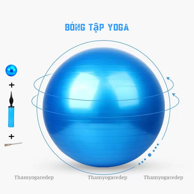 Bóng tập Yoga/Gym TRƠN (Size 45, 55, 65, 75CM) Cao Cấp dày 2mm ( Tặng bơm bóng )- BÓNG TRƠN