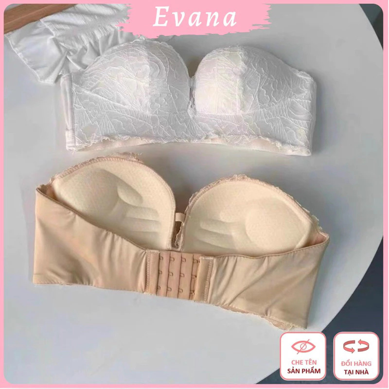 [HÀNG ĐẸP-ĐỆM 3CM] Áo lót cup ngực họa tiết ren không dây chống tụt áo mặc hở vai EVA231