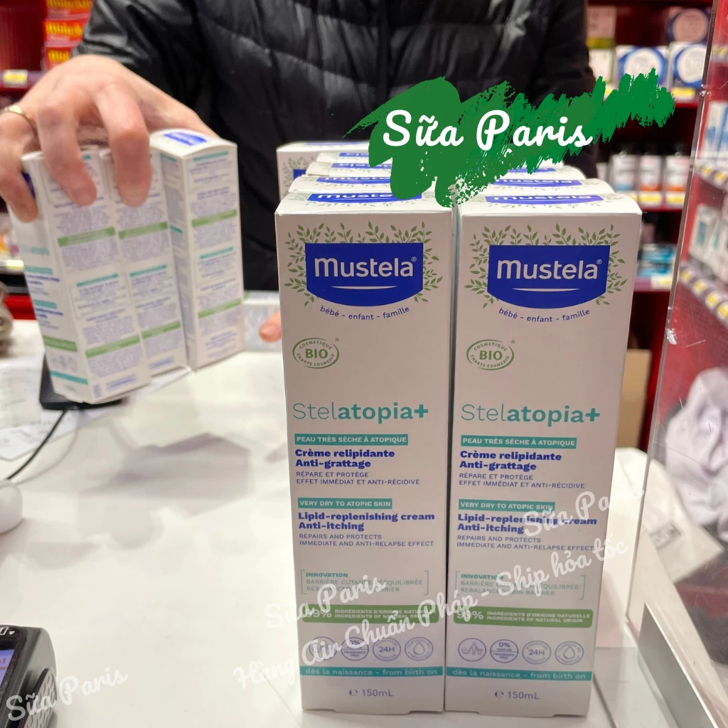Kem Mustela stelatopia 150ml dành cho bé da khô, rất khô, da cơ đia, chàm sữa_Sữa Paris