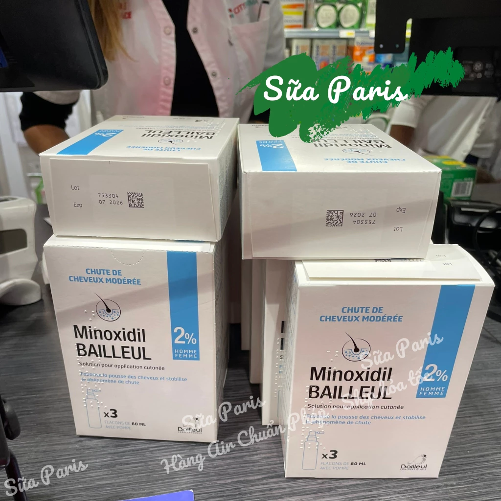 Xịt mọc tóc 2% Minoxidil nội địa pháp, giúp giảm rụng, kích thích mọc tóc hiệu quả cao_Sữa Paris Aderma