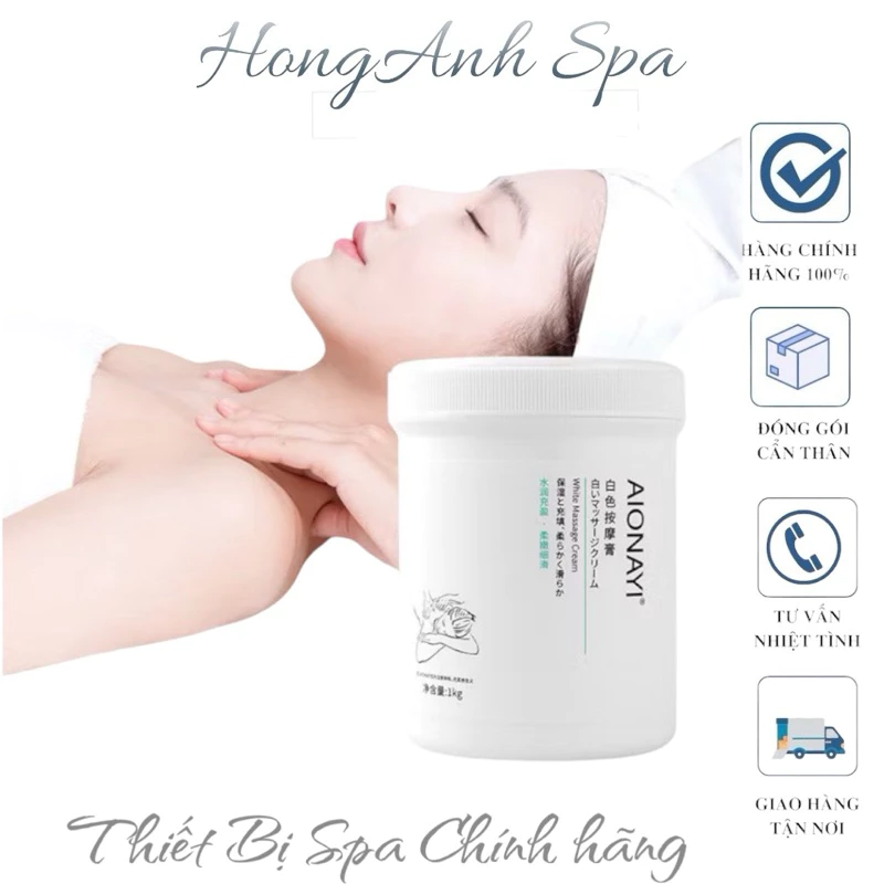 Kem Máy DDS AIONAYI Kem Chạy Máy Điện Sinh Học, Massage toàn thân, khai thông Kinh Lạc 1kg [Màu Trắng]