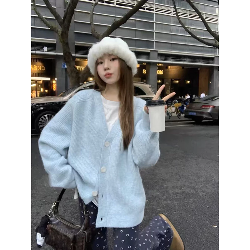 [Order-2k67] Áo khoác cardigan len dáng dài style nhẹ nhàng chất dày dặn màu Baby Blue Lilis Room