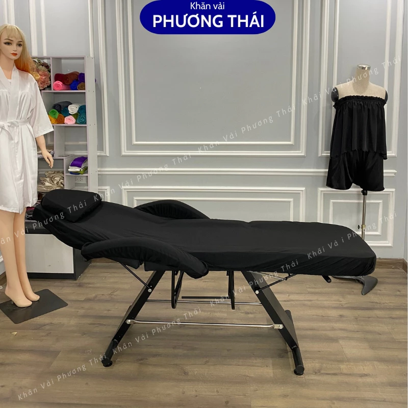 Ga bọc giường tiêm filler, ga giường phun xăm vải thun lạnh, co giãn 4 chiều kt 61.182