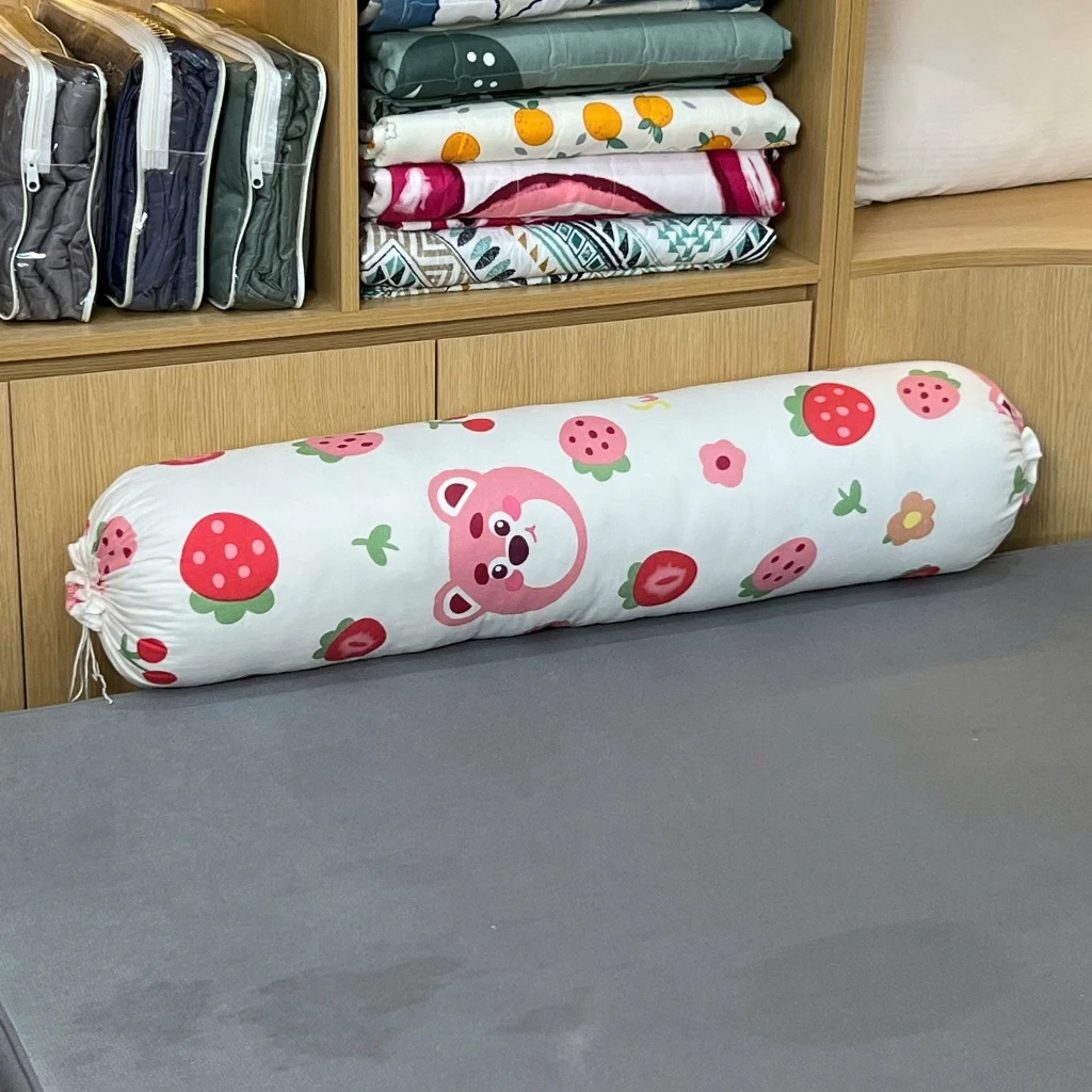 Vỏ gối ôm Cotton đũi xơ đậu kích thước 35x100cm dây buộc