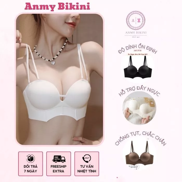Áo Bra Nữ Nâng Ngực Không Dây, Che Khuyết Điểm, Áo Lót Viền Cao Su Non Chống Tụt - CUP 937