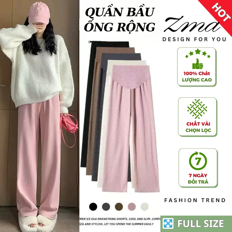 Quần Bầu Dài Dáng Suông Ống Rộng Chất Vải Tăm Mùa Hè Trẻ Trung BigSize Có Chun Điều Chỉnh ZMA