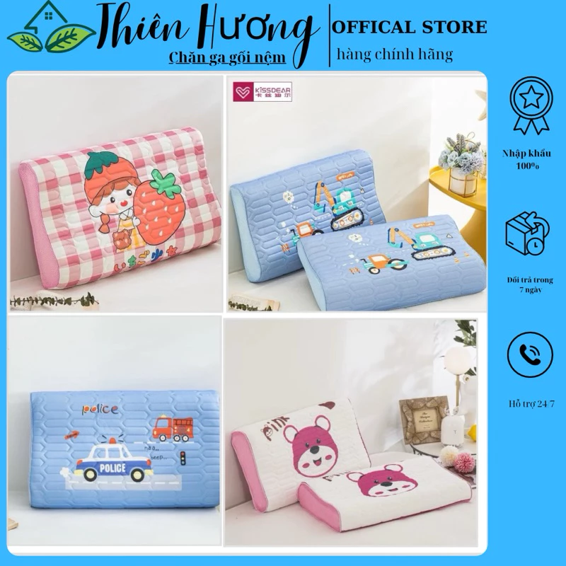 Gối cao su non cho bé 3– 12 tuổi kích thước 30x50cm- Gối trẻ em mang đi học- Thiên Hương Bedding