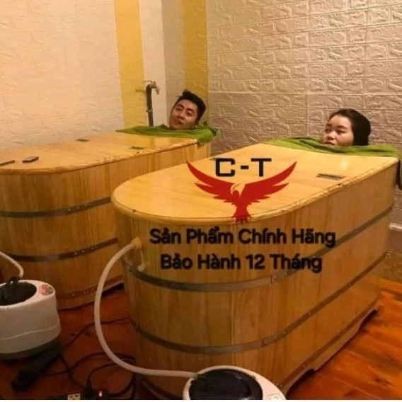 Bồn tắm xông hơi⚡ BẢO HÀNH 12 THÁNG ⚡ Bồn gỗ đa năng dùng tắm và xông hơi toàn thân Hình bầu dục ,dùng tại spa,gia đình