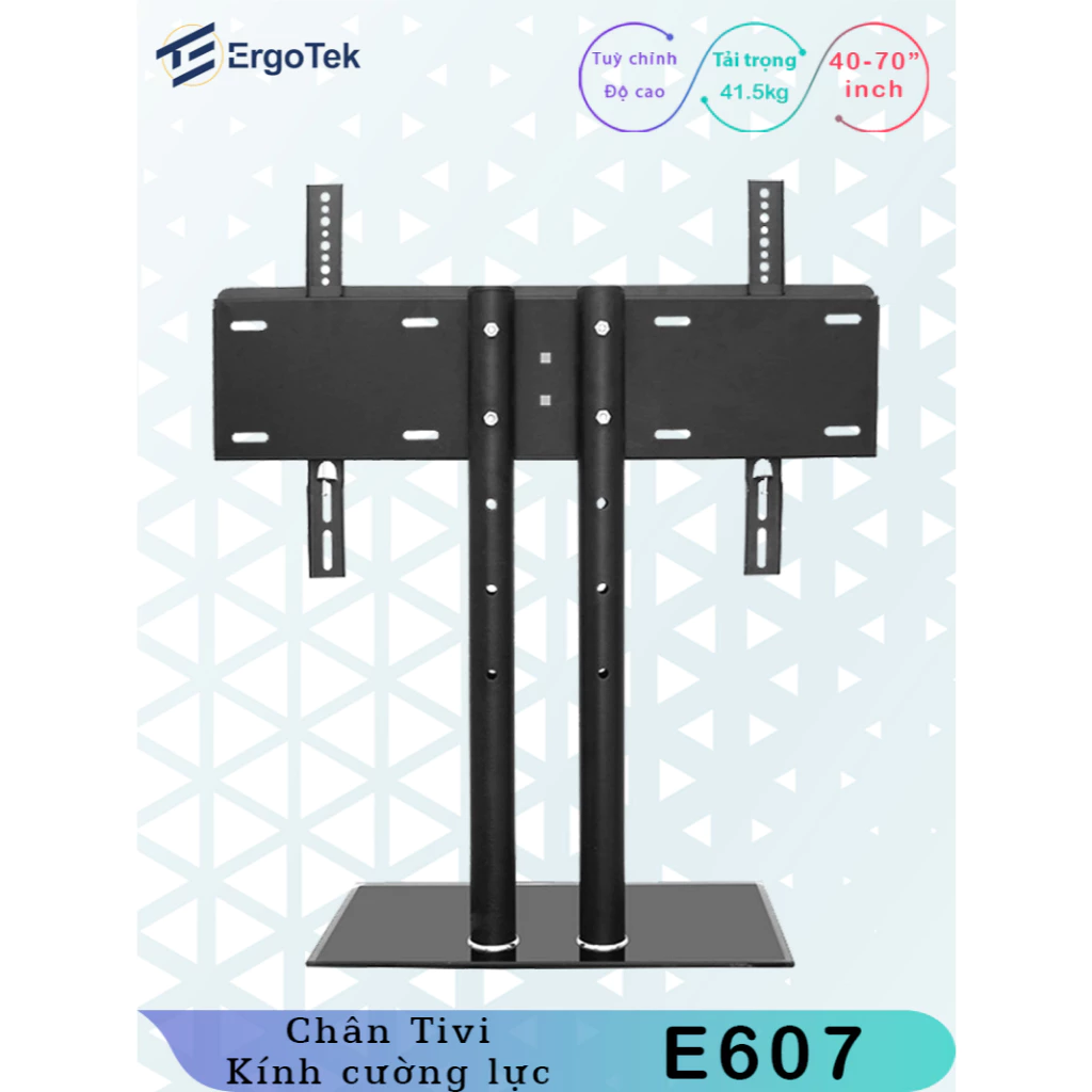 E607 - Chân Đế TIVI Đa Năng - Mặt kính Cường Lực [32-70 inch] - Chân đế tivi để bàn