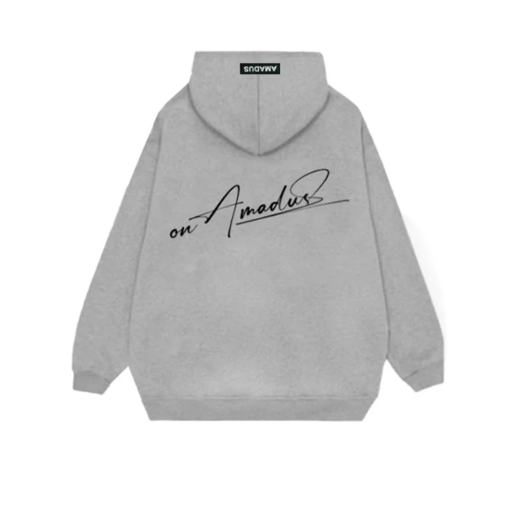 Áo hoodie zip in chữ ký Amdus nỉ bông - Áo khoác Nam Nữ Unisex Khoá Local Brand nam nữ mặc cực chất