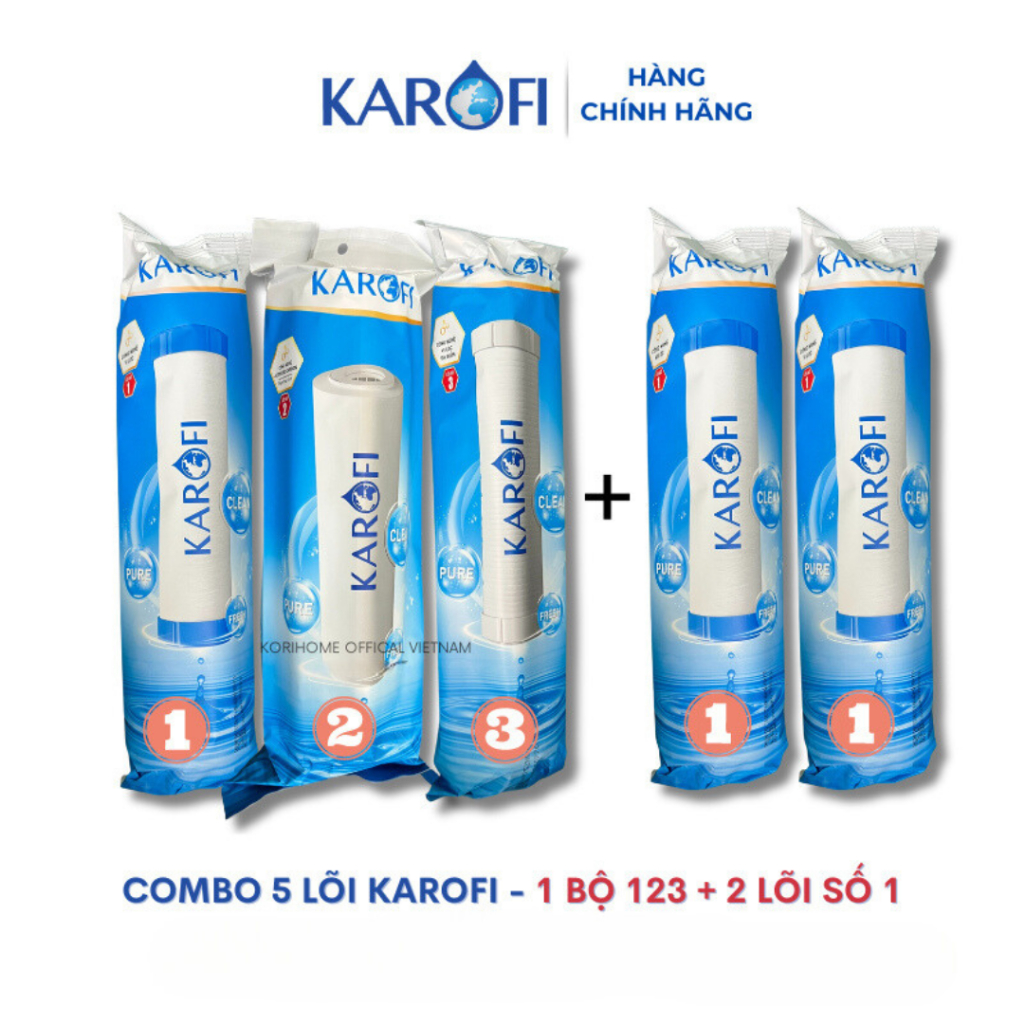 Combo lõi lọc nước Karofi Smax Duo Karofi Livotec Bộ 123 Bộ (123+1) hoặc Bộ…