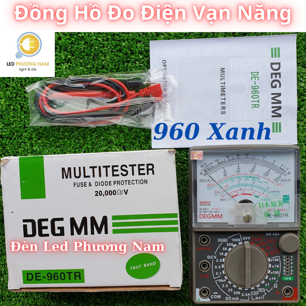 [DE - 960TR] Đồng Hồ Đo Điện Vạn Năng DE - 960TR (xanh)