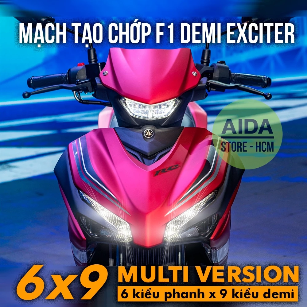 [MULTI 6x9 kiểu] - Mạch tạo chớp F1 cho DEMI cho xe Exciter 150 155 - có nháy demi, demi sáng tối